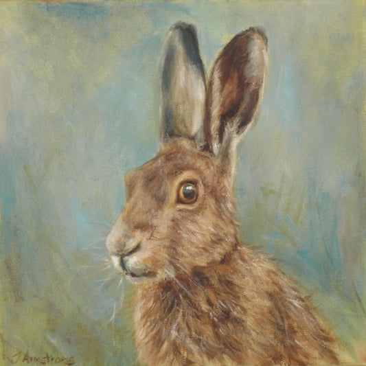 Hare Watching - Fine Art Greetings Card
