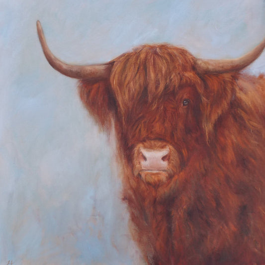 Highland Cow Study - Fine Art Greetings Card