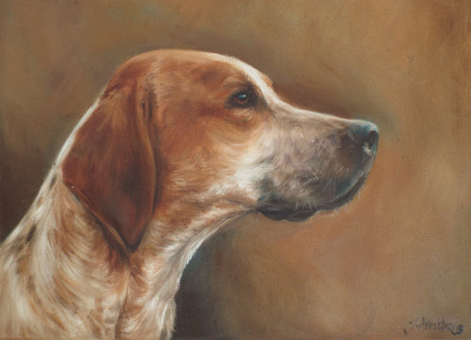 Hound Study - Fine Art Greetings Card